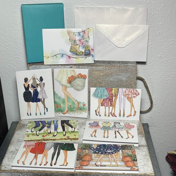 Lot of 16 Tieks By Gavrieli Blank Greeting Cards: 8 Designs Cards, 8 Envelopes - Picture 1 of 16